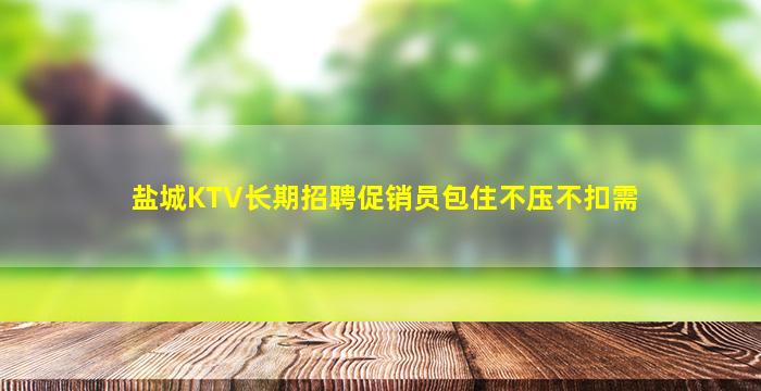 盐城KTV长期招聘促销员包住不压不扣需
